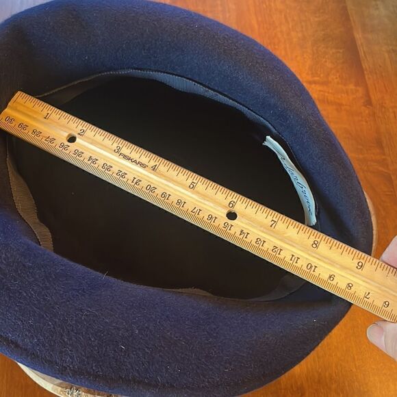 Vintage Cedarbrook Navy Deluxe Velour Cloche Hat